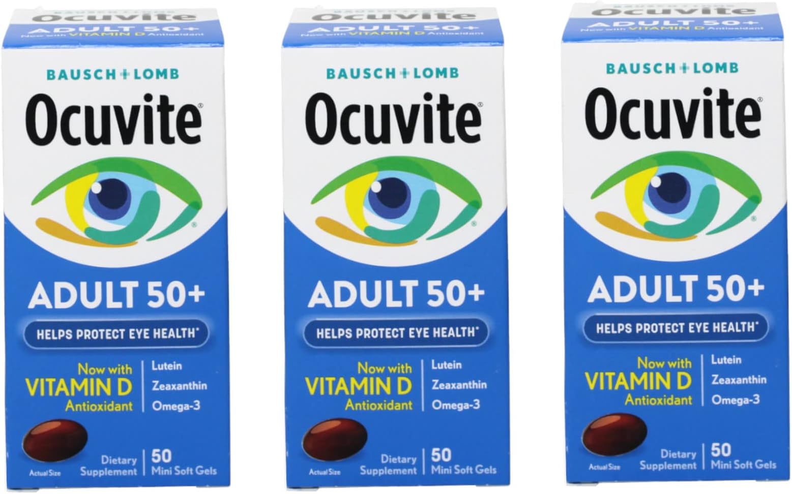 (Pack of 3) Eye Vitamin Adult 50+ Formula, 150 Soft Gels Total