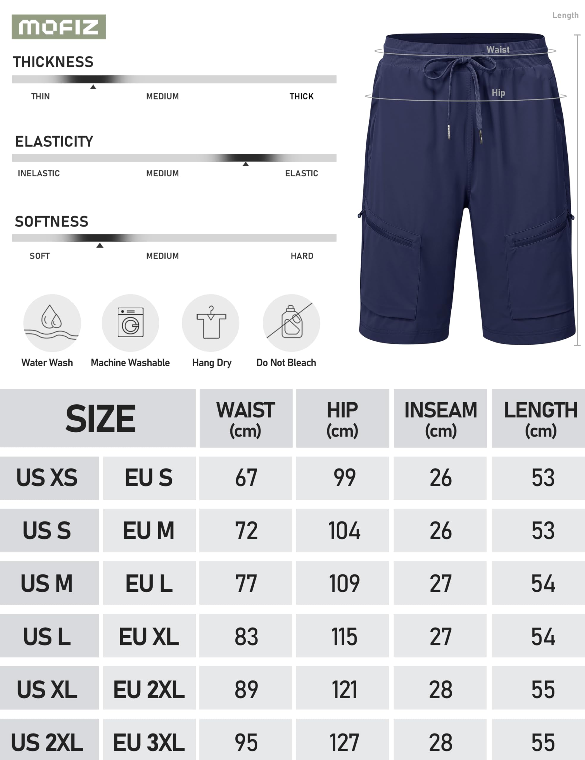 MoFiz Pantalones Cortos Cargo Mujer Ligero Shorts de Senderismo Trekking Impermeable de Secado Rápido Verano Bermuda con 5 Bolsillos de Cremallera