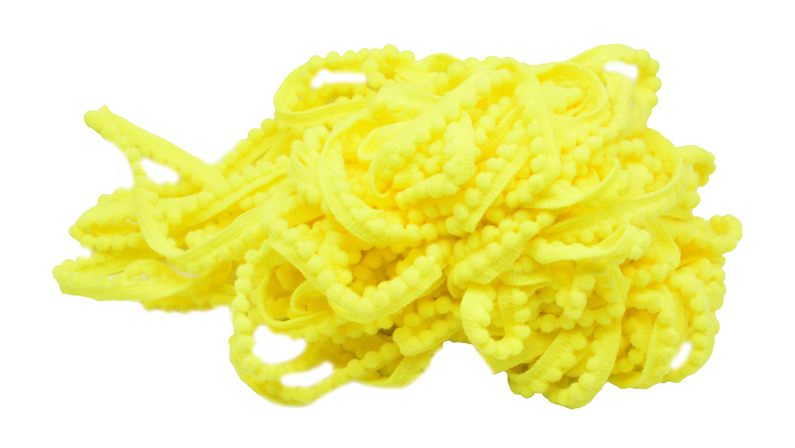 Goelx Colorful Cotton Pom Pom Lace Dori, Sewing Trim Embellishment Cords for Sewing, Craft Works, Apparel Designing - Pack of 9.8 Yards/9 mtrs in Lemon Yellow (B07QJ46KWX) Amazon Price History, Amazon Price Tracker