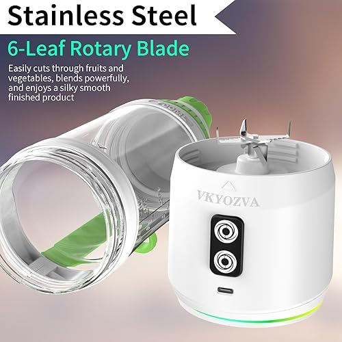 Miniatura 4 de Licuadora portátil con mezcla portátil de 24 onzas, sin BPA, licuadora de una sola porción de 300 W para licuadora portátil para batidos y licuados,