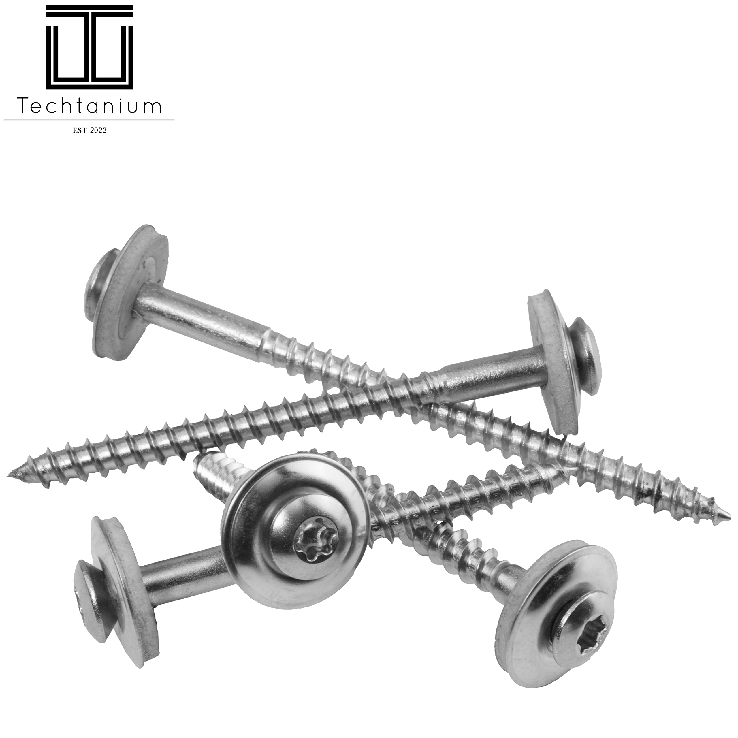 Spenglerschrauben 4,5 x 100 mm mit Dichtscheibe (15 mm) und Innensechsrund (ISR) aus Edelstahl A2 (200 Stück) | Edelstahlschrauben | ähnl. DIN 7995