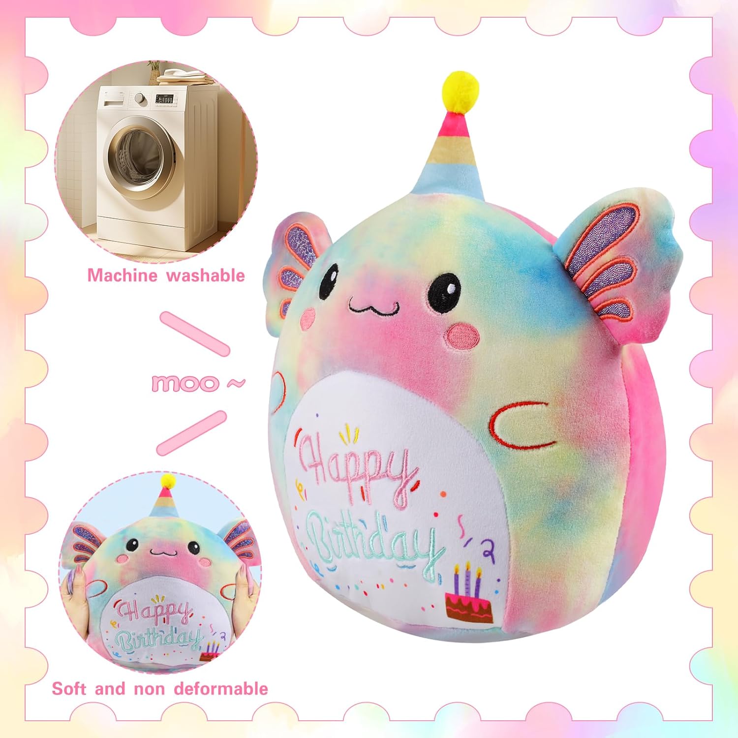 Stuffed Animal Axolotl Plush Toys 12 Inch Soft Unicorn Plushies Pillow Cute Rainbow Plushies Room Decoration Birthday Gifts for Kids Toddlers Girls and Boys (Axolotl)