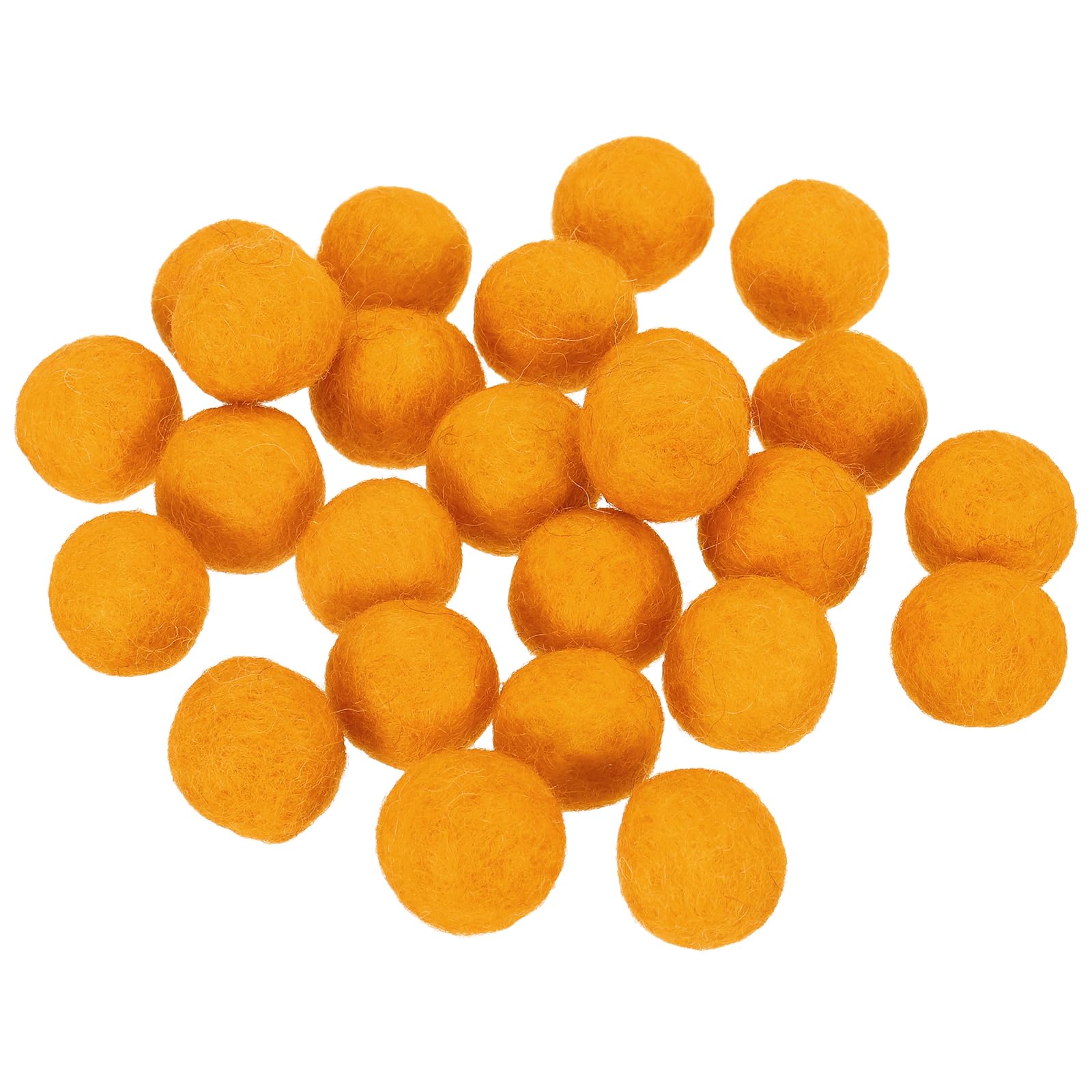 PATIKIL 1.5cm/0.6" Wool Felt Beads, 25 Pcs Natural Wool Felt Bead Balls Handmade Pom Poms for Craft DIY Projects Felting Garland Home Decor Dream Catcher Party Pompom, Orange