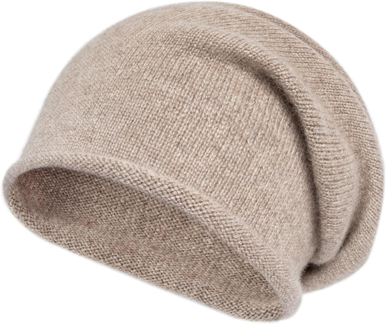 Villand 100% Cashmere Slouchy Beanie Hat for Women, Knitted Ladies Soft Warm Cashmere Skull Beanies Cap