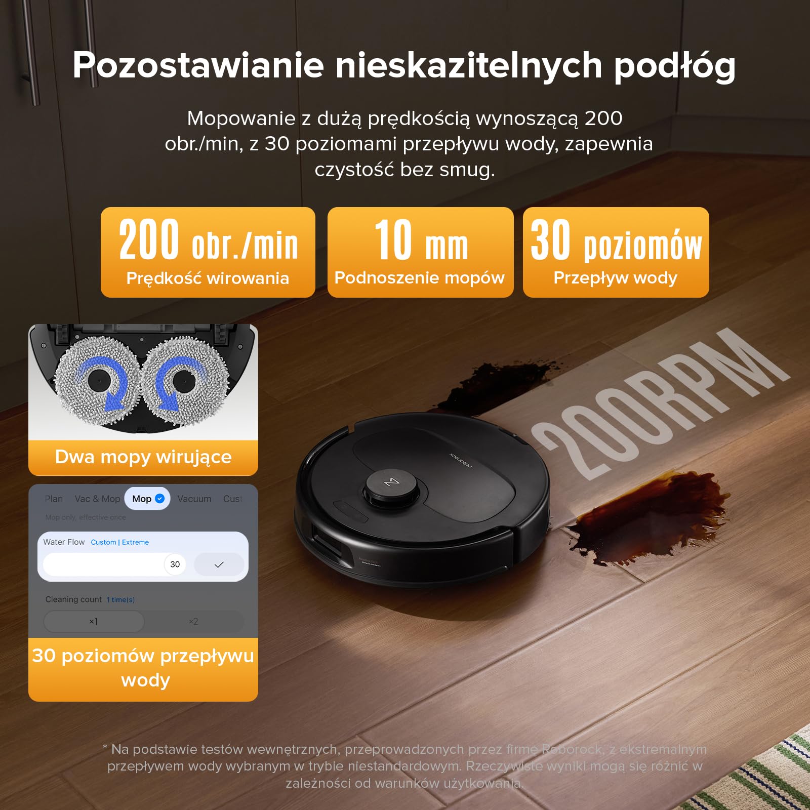 roborock QV 35A robot odkurzający, 8000Pa HyperForce, wielofunkcyjna stacja, mop obrotowy 200 obr./min i podnośnik 10 mm, zapobieganie splątaniu, unikanie przeszkód, mapowanie, aplikacja