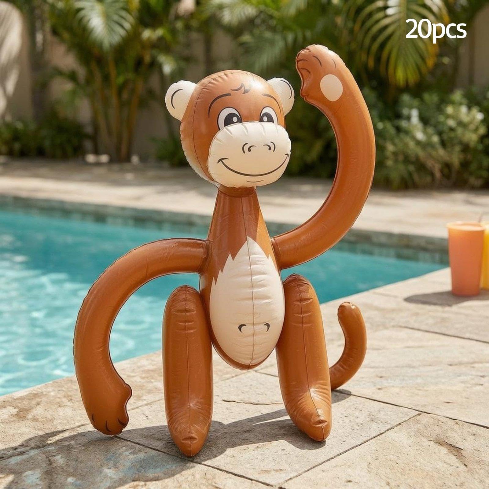 Amagogo 20 Accesorios inflables Mono para Fotos, adorables y novedosos artículos decoración para Fiestas Infantiles, Juguetes inflables