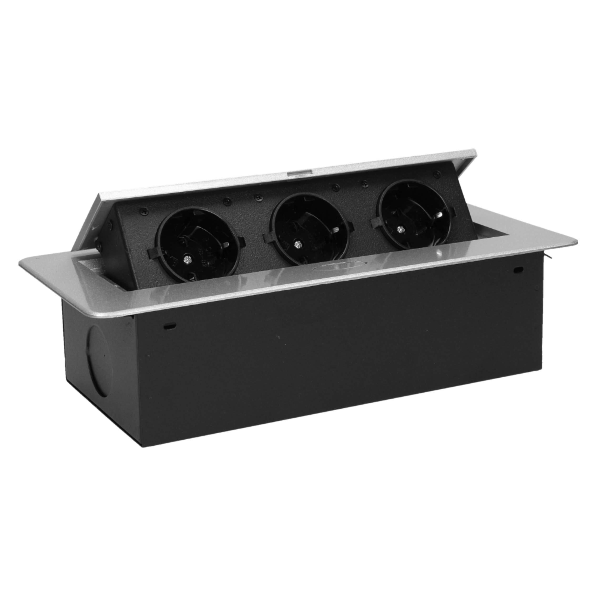 ORNO OR-AE-1336/G(GS) listwa zasilająca wpuszczana do zabudowy, potrójna, 2500 W, kolor: srebrny