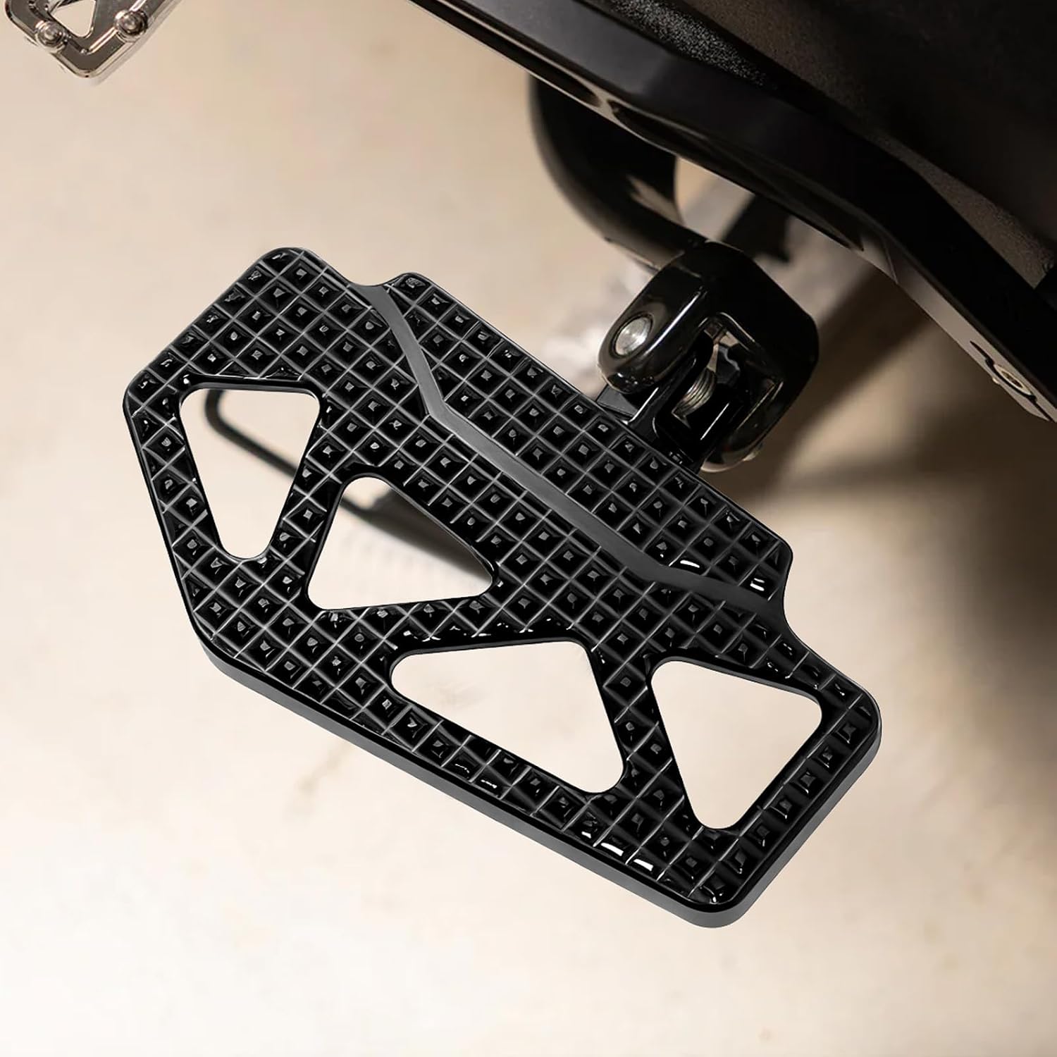 Black Passenger Floor Boards, Rear Foot Pegs Footrest