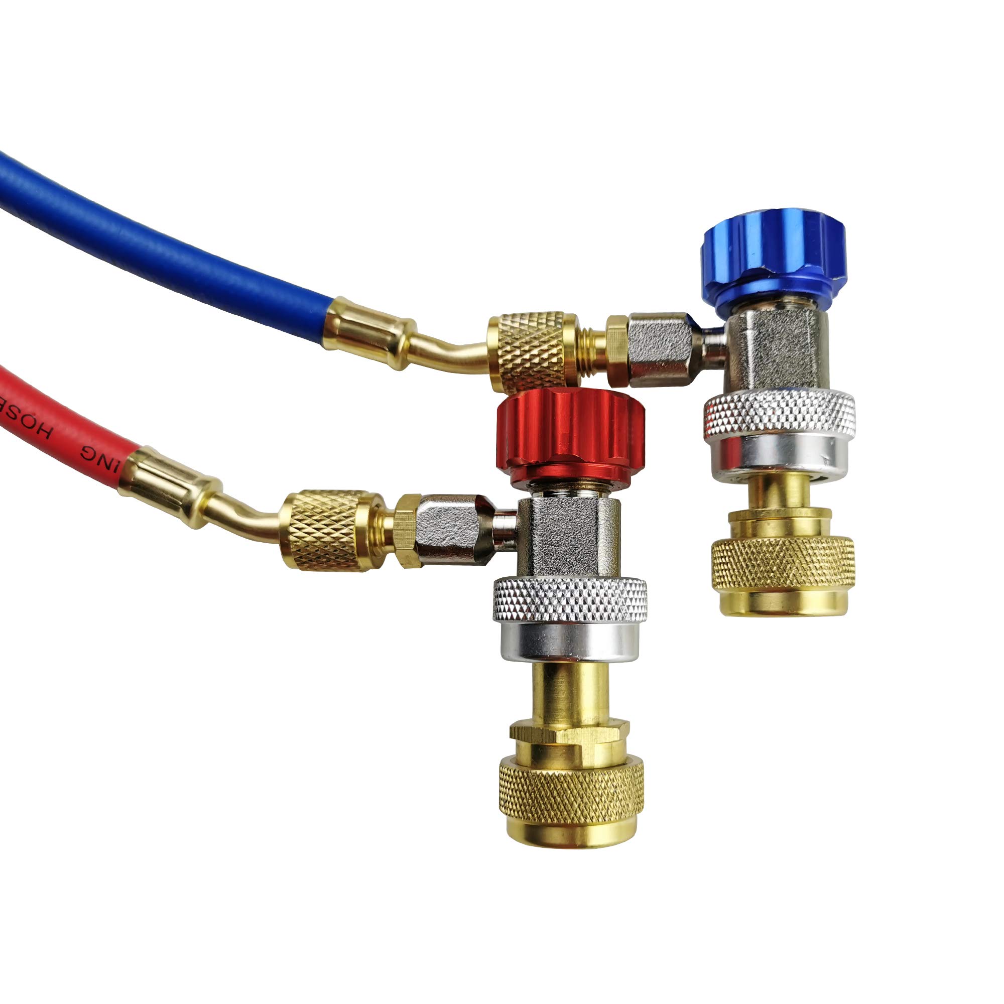 Ensemble de jauge de collecteur de climatisation R1234YF R134A - 4 valves - Jauge de collecteur compatible avec les réfrigérants R1234YF R134A et R404A