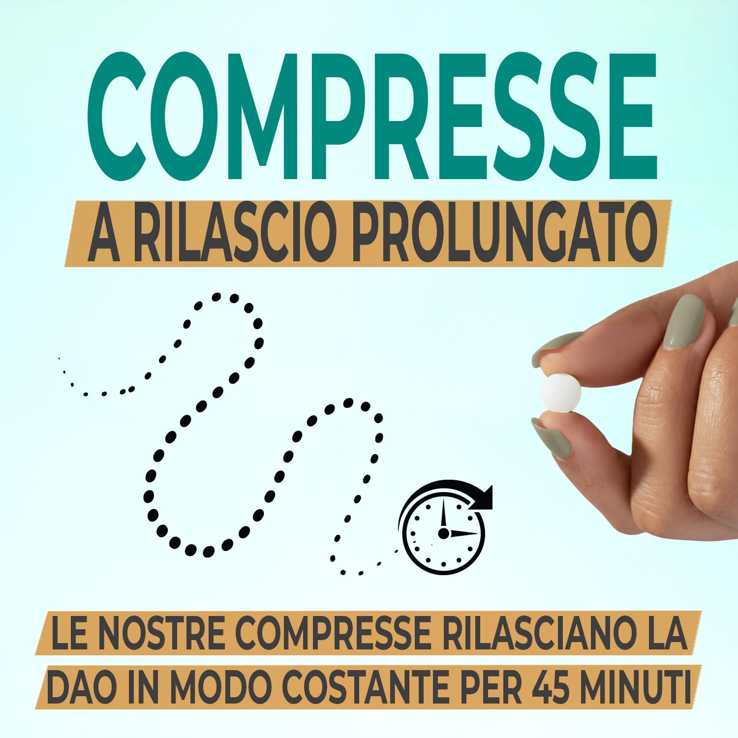 Enzima DAO 3.000.000 HDU al giorno - dosaggio perfetto con 1.000.000 HDU per compressa (1-3 compresse/giorno) - 100% DAO vegano - 60 compresse