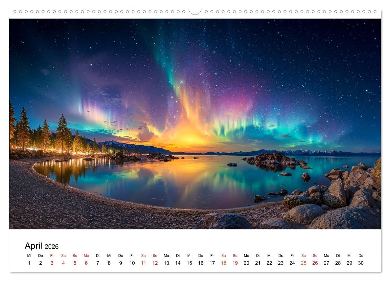 Aurora Borealis - Polarlicht Nordlicht (hochwertiger Premium Wandkalender 2026 DIN A2 quer), Kunstdruck in Hochglanz: Momente, in denen Himmel und Erde miteinander tanzen. (CALVENDO Natur)
