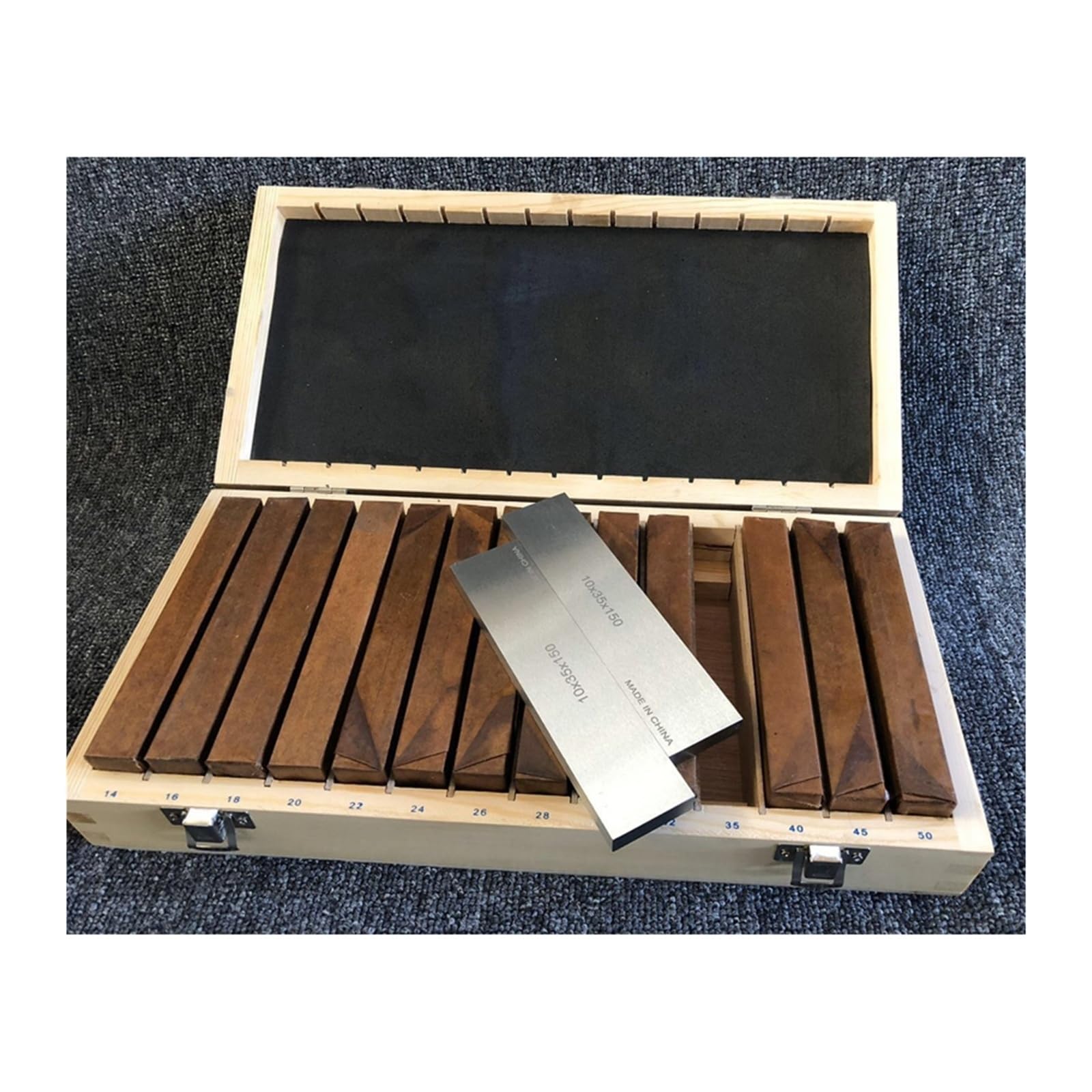 Zestaw płytek wzorcowych, 150x10mm 14 par precyzyjnych równoległych zestawów, równoległość: 0,005mm 150mm zestaw bloków, równoległa podkładka, blok wzorcowy, podkładki frezarskie CNC dla stolarzy