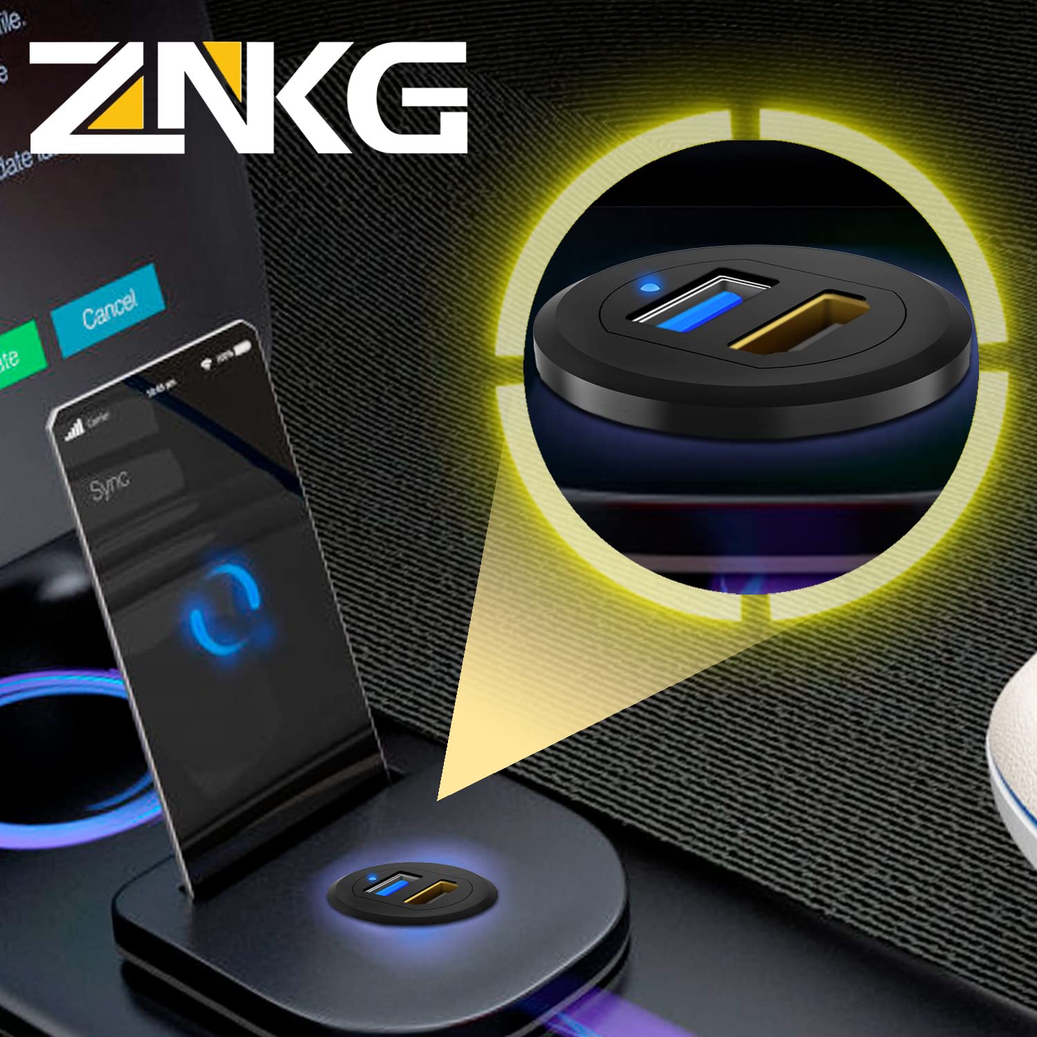 USB 3.0 & HDMI USB Port Car Flush Panel Mount Cable, Male to Female Extension Cable for Car Boat Motorcycle with LED Indicator 3ft ZNKG USB3.0 + HDMI 3ft