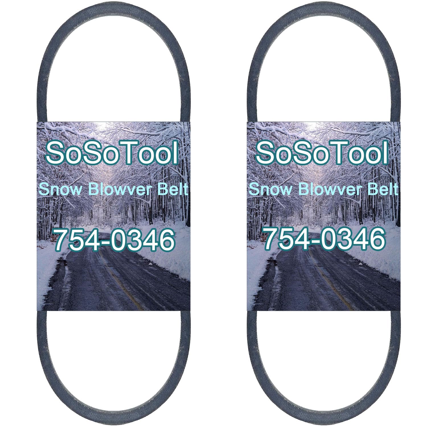 YYSoSTooL-Store 2 Pack 754-0346 954-0346 Snow Blower Auger Drive Belt Replacement MTD Troy-Bilt Cub Cadet White Outdoor Ariens Toro Snow Thrower