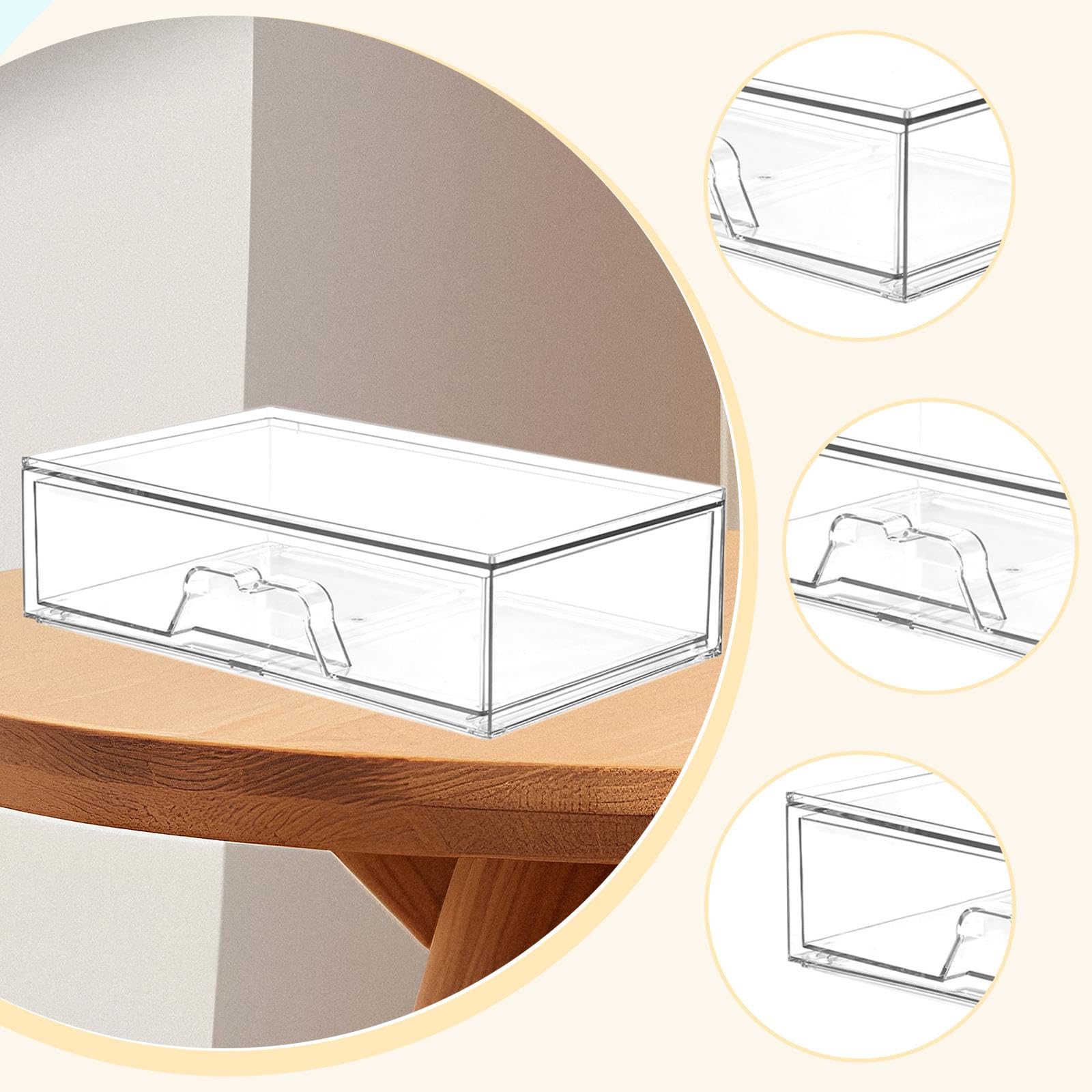 misppro Organizador de joyas de perfume cosmético de escritorio, multifuncional, apilable, resistente al polvo, caja de almacenamiento de suministros de belleza, 1 pieza