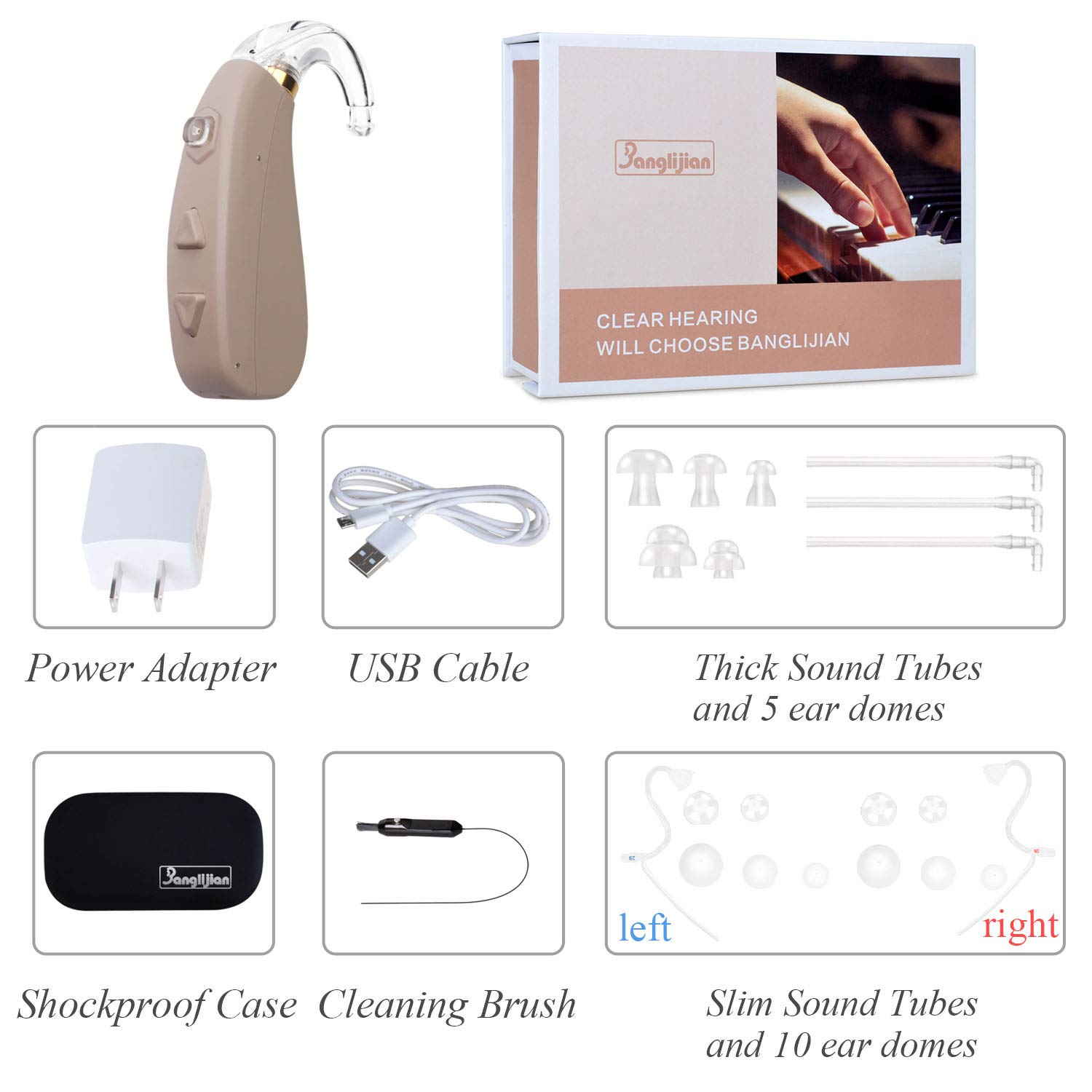 Buy Banglijian Rechargeable Hearing Aid Ziv206 for Seniors Adults with