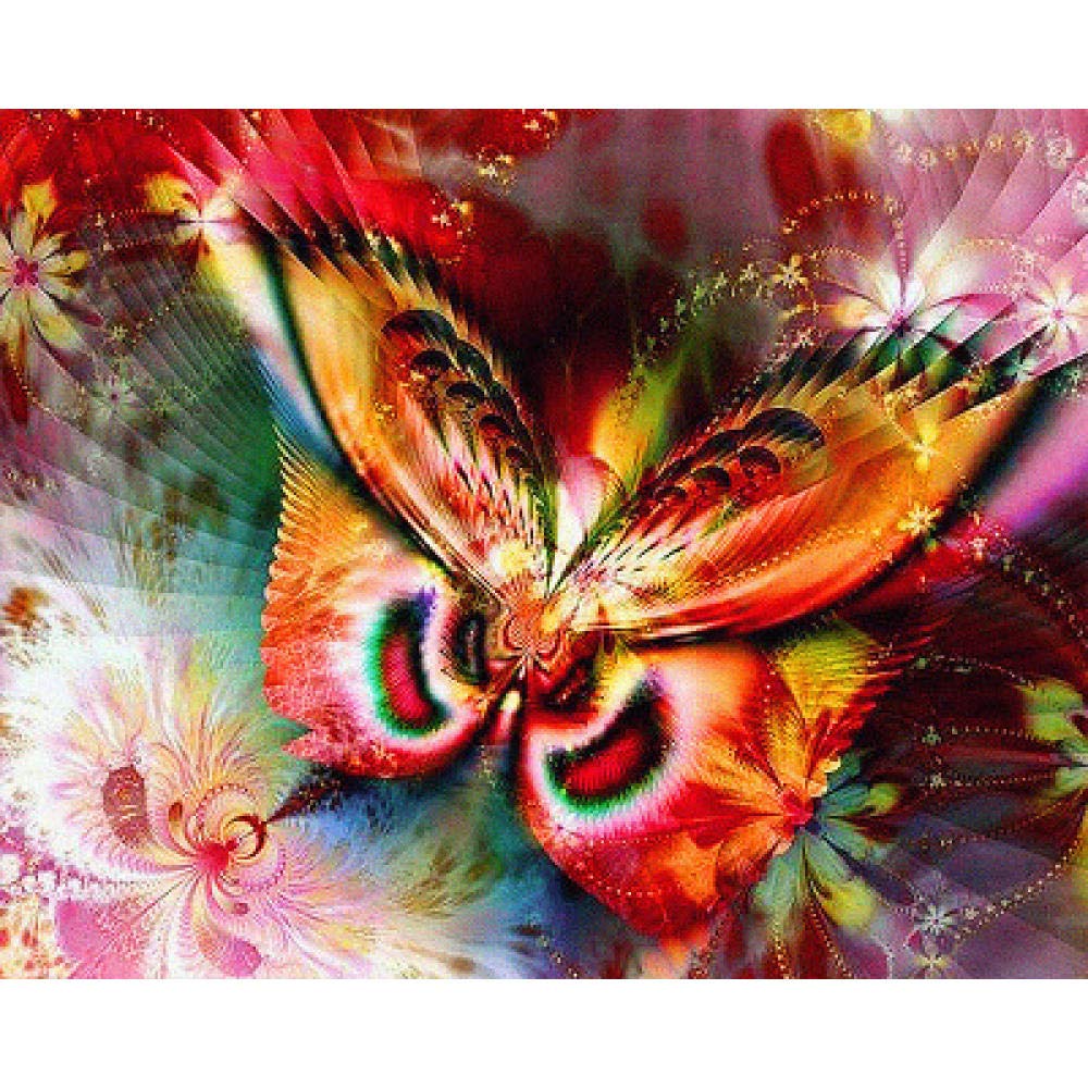 Peinture diamant 5D papillon fleur broderie résine carrée 30x40cm