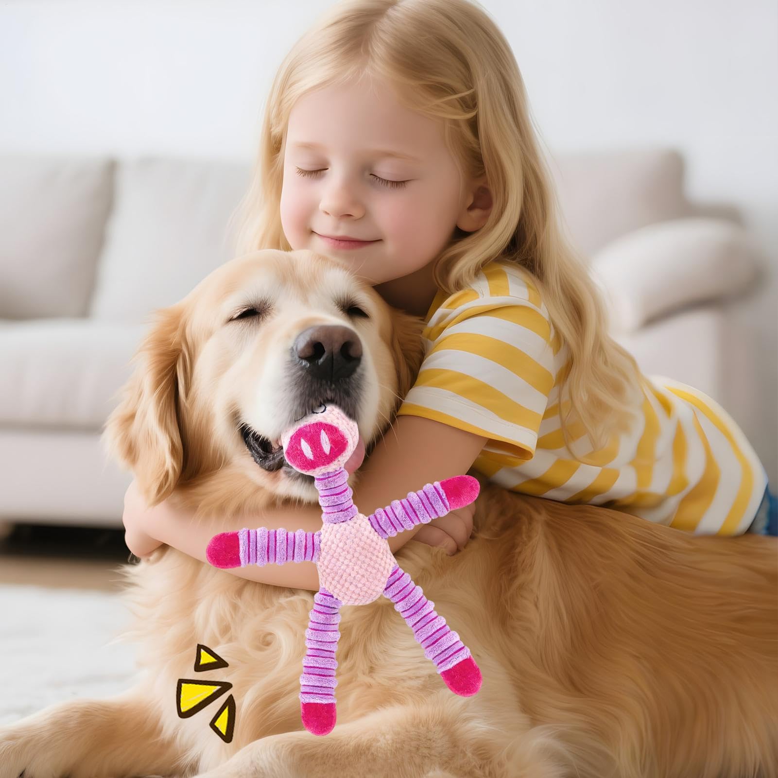 Juguete Mordedor para Perros Suministros de Peluche para Mascotas | Juguete para Limpieza Canina Para Razas Medianas y Grandes En Interiores y Exteriores