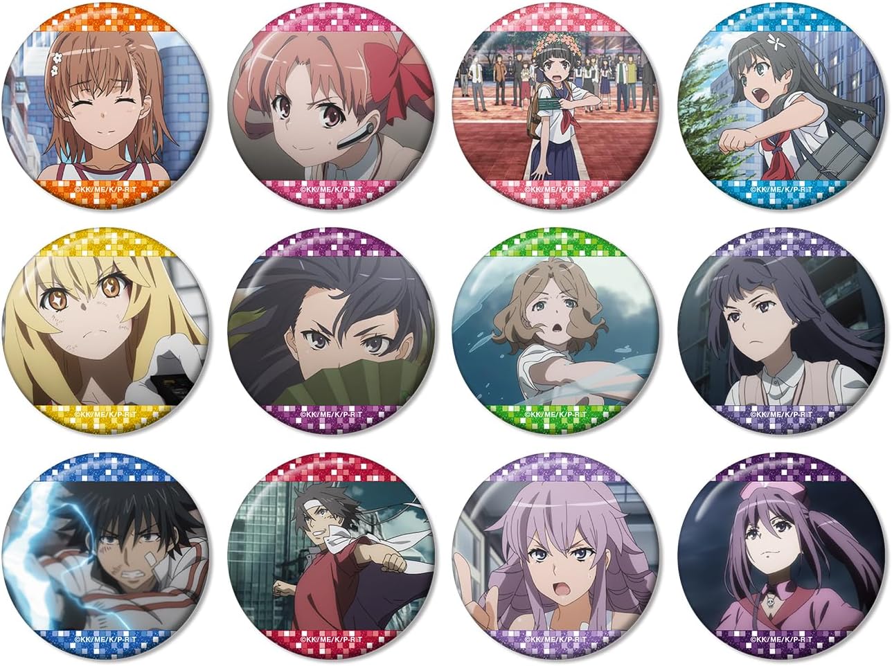 Certain Science Super Electromagnetic Guns T Trading Scene Glitter Can Badges Box of 12