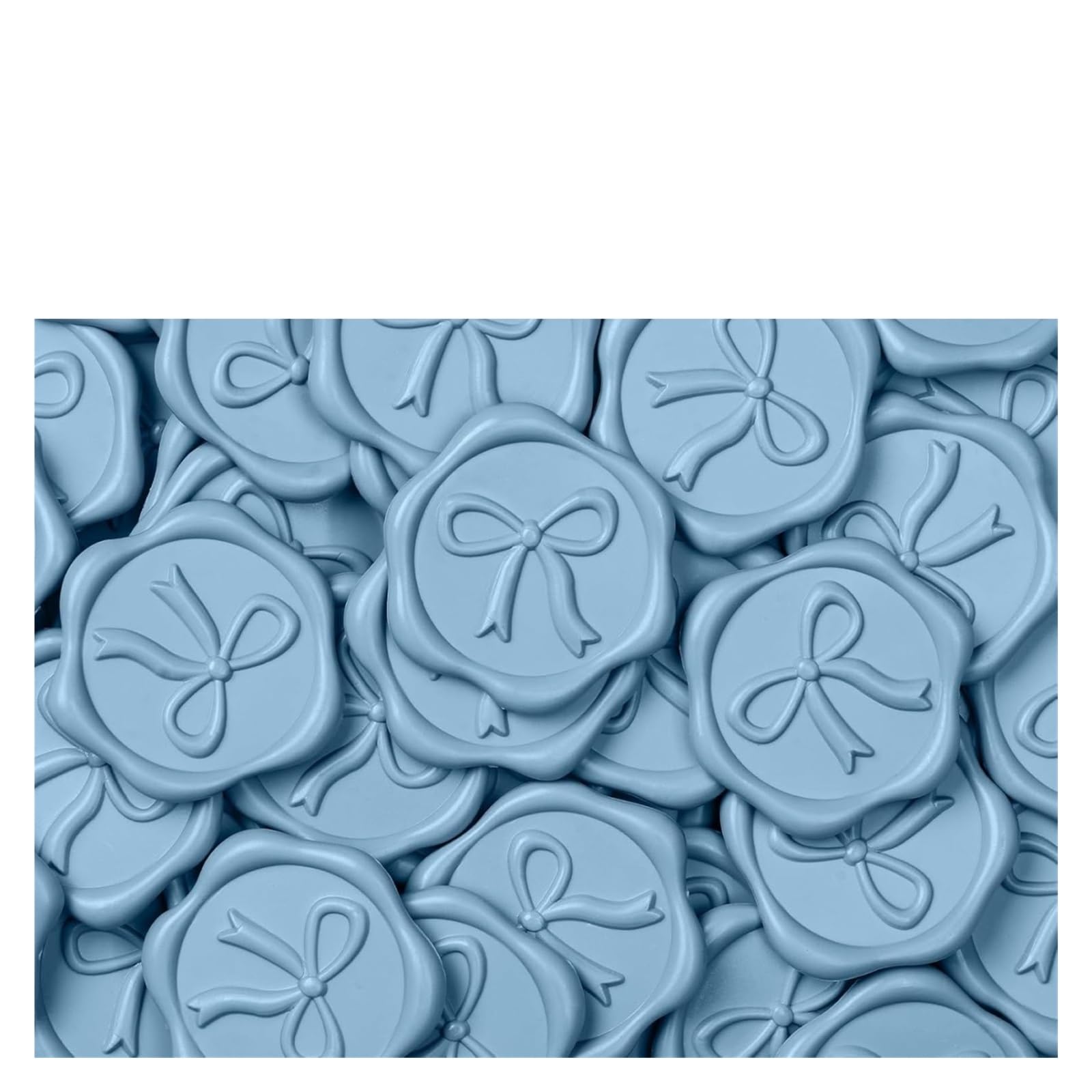 Efrjuwi Blue Wax Seal Stickers 50Pcs Bow Wedding Invitation Envelope, 3D Self Adhesive Stamp Decals(Blue)