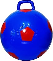 AppleRound Soccer Style Space Hopper Ball with Pump - 15in Hop Ball for Ages 3-6, Kangaroo Bouncer with Handle