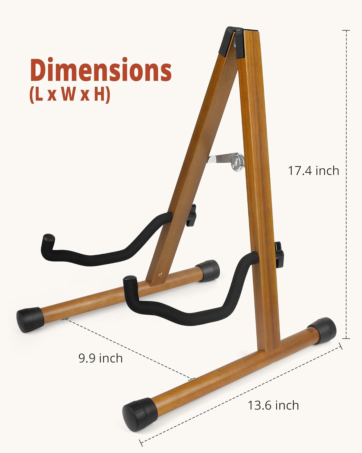 MUSO Cello Stand with Bow Holder,A-Frame Floor Stand with Padded Foam, Handcrafted Cello Rack Fits 1/2, 3/4, 7/8, 4/4 Full-Size and Guitar, Instrument Holder for Home and Studio Display