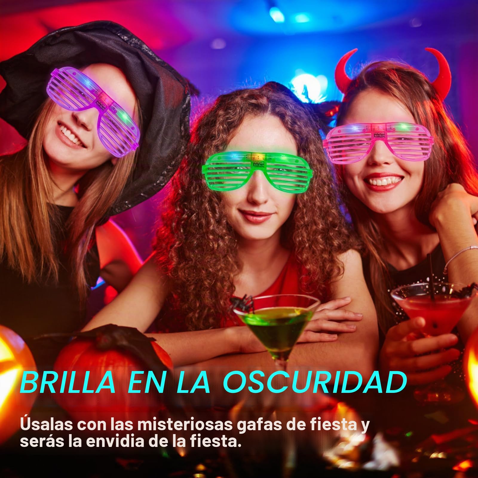 Gafas Luminosas LED, 12 Piezas Gafas Led Gafas para Fiestas Gafas de Neón, Gafas LED Intermitentes, para Decoración de Fiesta Navidad, Cumpleaños, Raves, Concierto, Halloween