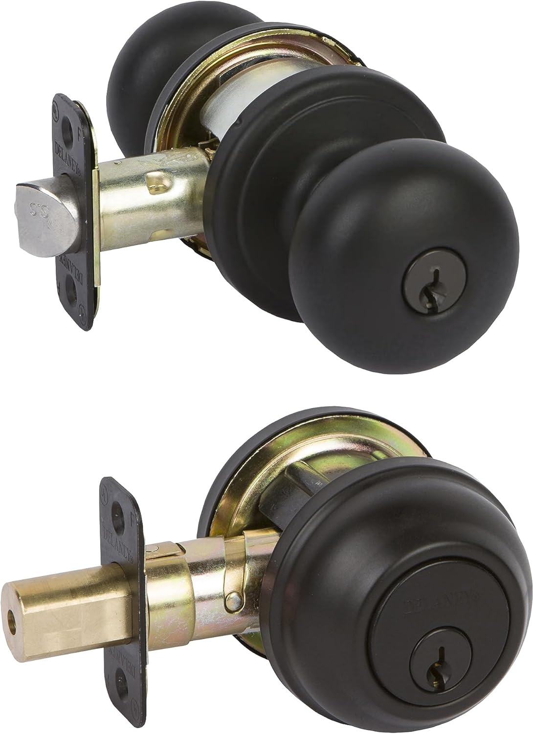 Delaney Hardware Aubryn Passage Lock Set for Closet and Office, Black