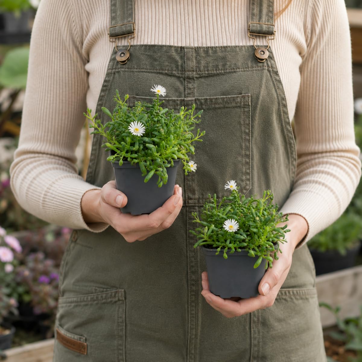 My Green Help – Delosperma Mix Piante Vere da Esterno, 12 Piante in Vaso Ø7 cm, Altezza 10-12 cm con Vaso, Succulenta Tappezzante Sempreverde per Giardino, Bordure e Vasi