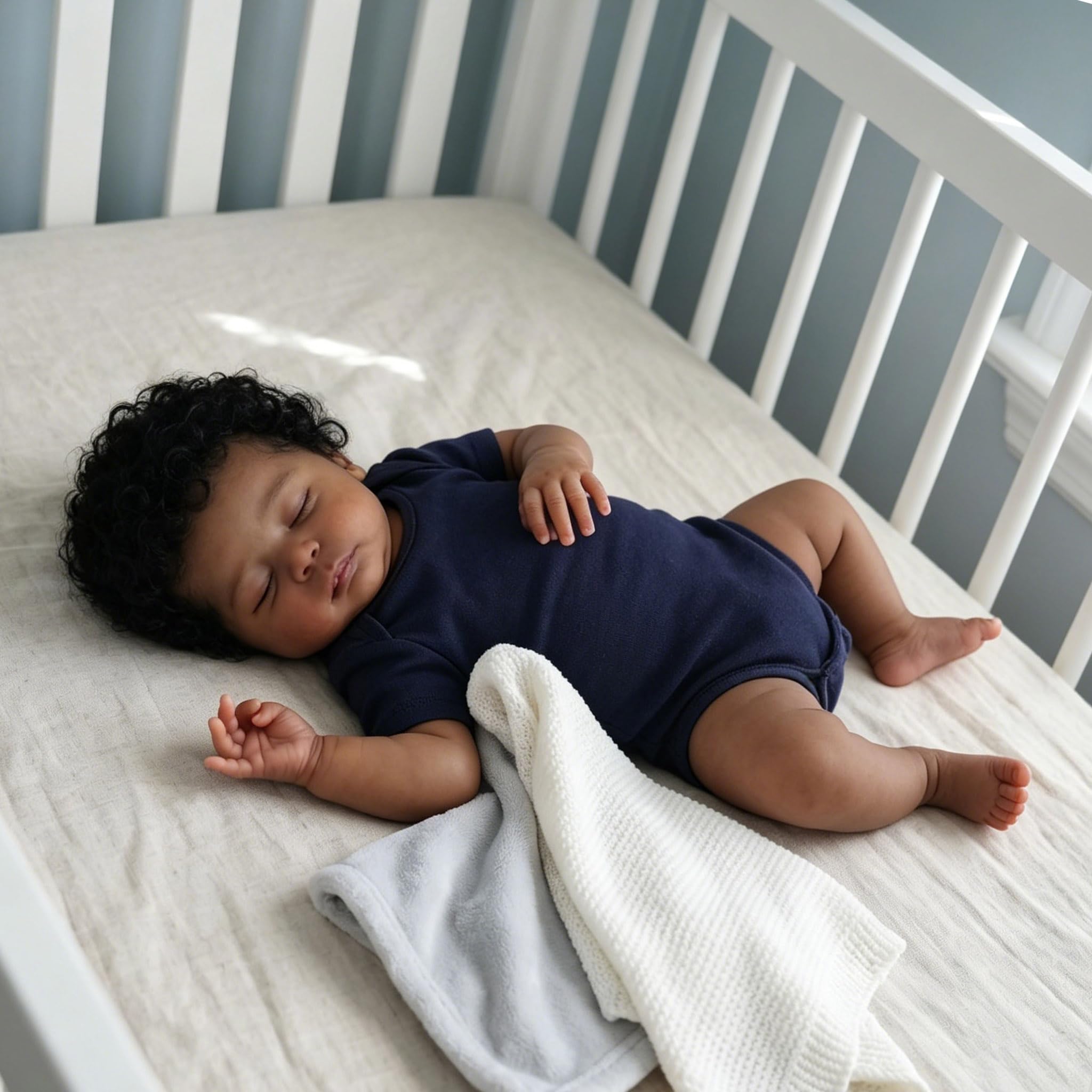 Anano Bebe Reborn de Vinyl Suave y Flexible Christopher 45cm, Muñeca Recién Nacida de Piel Morena, Muñeca Realista Niña Negra, Regalo de Cumpleaños para Niños +3 Años