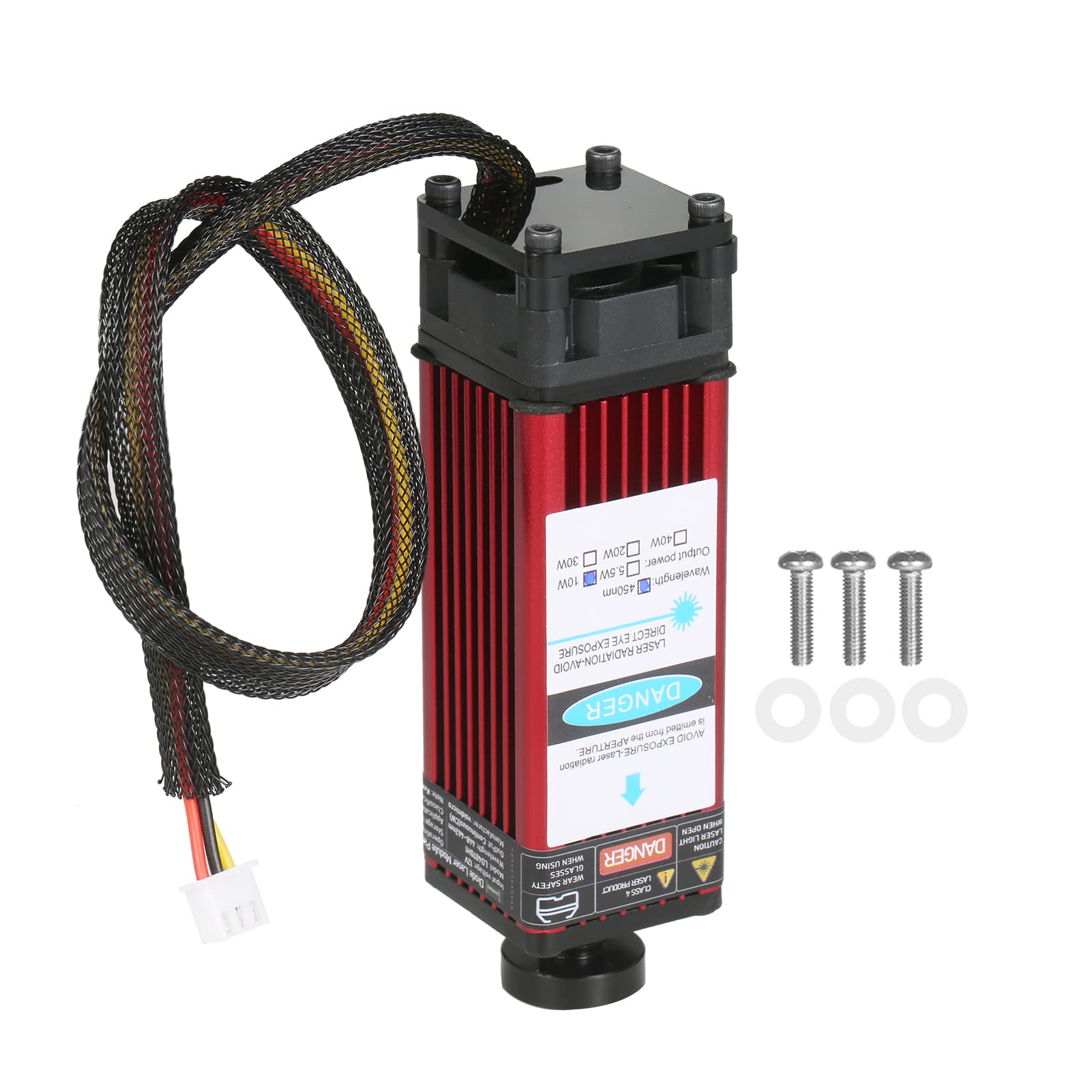 Eacam 30W Laser Module 450nm Engraving Laser Head Fixed Focal Length High Precision Engraving Plastic Leather Wood Acrylic for Laser Engraving Machine CNC Router Cutting Machine