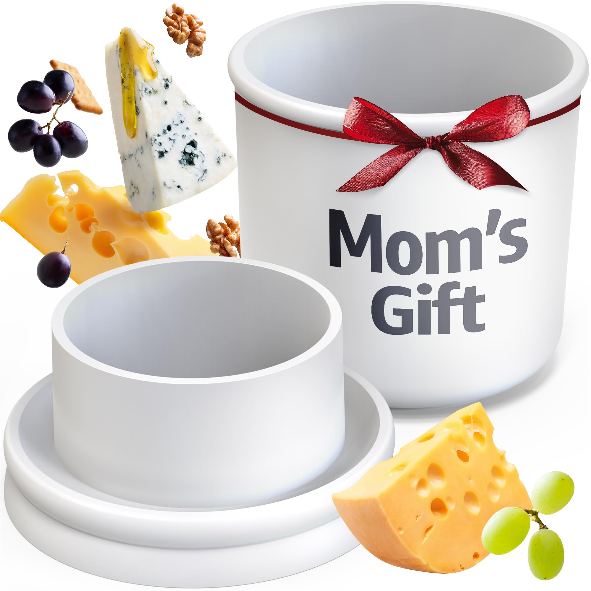 Large Cheese Mold 1/2 GAL with a Follower Press - Cheese Making Kit - Homemade Cheese Making Supplies - Molde Para Queso Fresco Casero - Cheddar, Gauda, Edammer, Parmigiano, Grana Padano