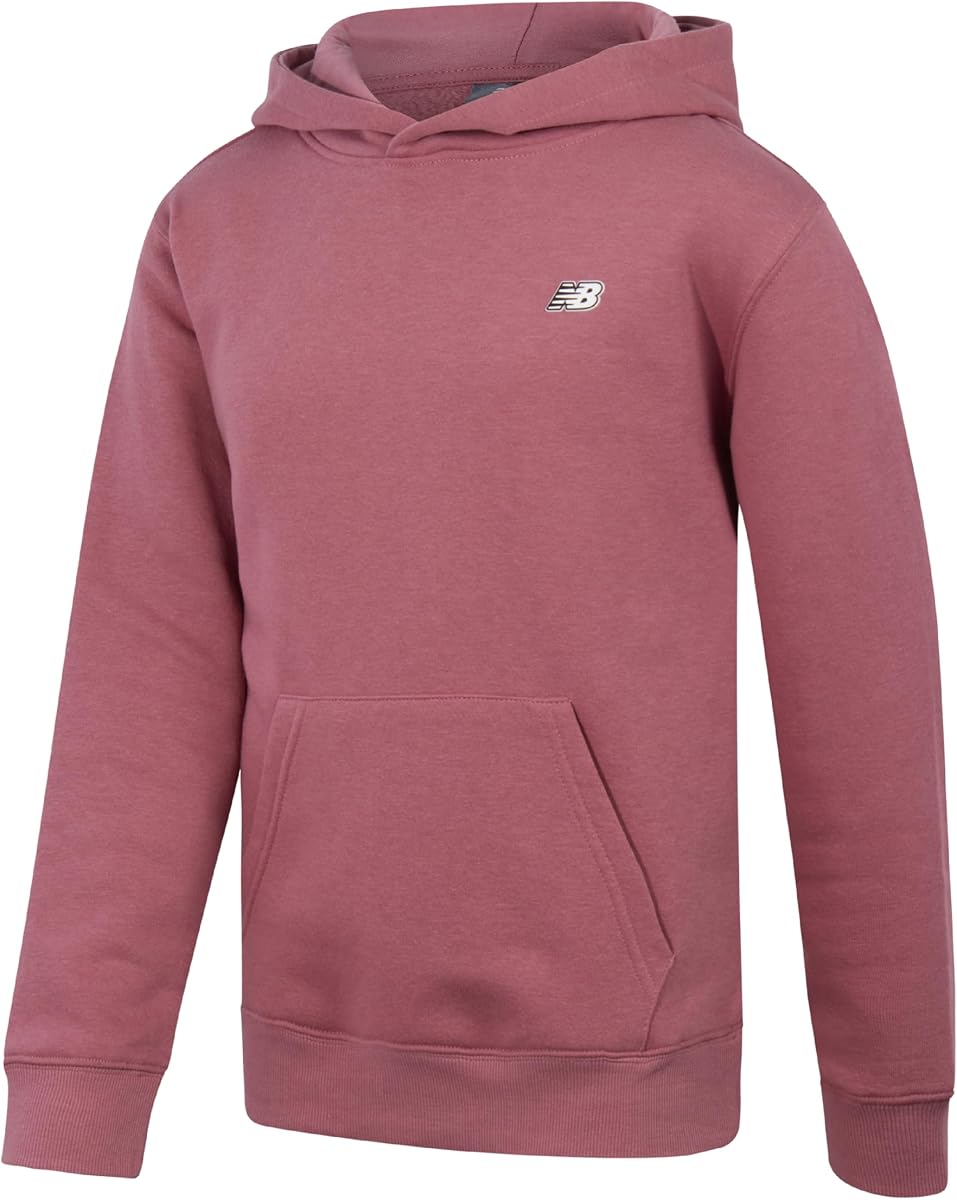 New Balance Sudadera con capucha y forro polar de algodón para niños con bolsillo, 2T-20 | Interior cepillado suave, capucha forrada y puños acanalados, logotipo atlético para usar en capas en la escuela, los deportes y el juego diario.