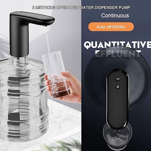Miniatura 6 de Bomba de agua de botella de 3 a 5 galones, dispensador de agua portátil eléctrico con carga USB, bomba automática de agua potable para campamento y