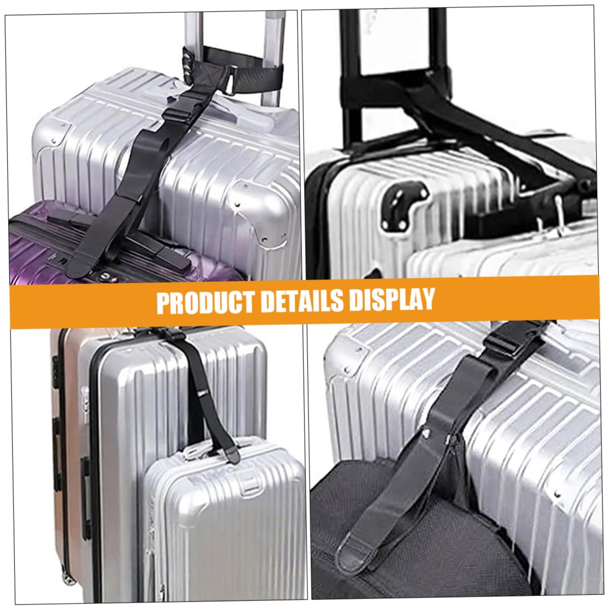 BESTYASH 4 Set Di Cinghie Per Bagagli Per Borsa Robuste E Facili Da Regolare Con Fibbia Di Sicurezza.