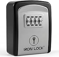 Vista 16 de Iron Lock® - Caja de bloqueo de llave XXL para llaves, combinación de 4 dígitos con código reajustable con interruptor A B, caja de seguridad extra