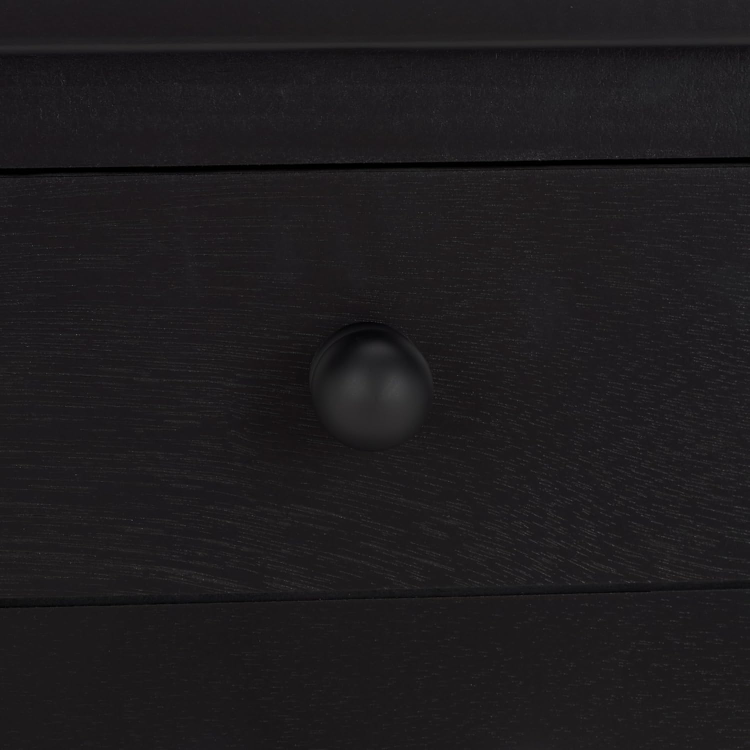 SAFAVIEH Home Collection – Haven Matte Black Accent Table with Drawer & Shelf, Scalloped Apron Detail, Traditional Side Nightstand (ACC5724B)