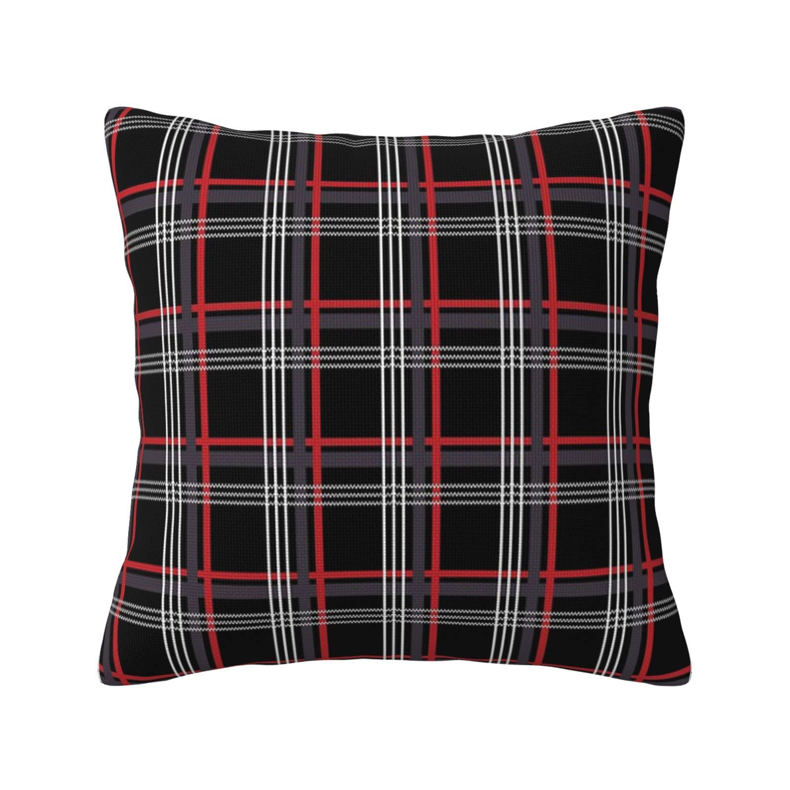 Yingd Red, Green, Black Pillowcase Gti Tartan Linen Cushion Cover 45X45cm