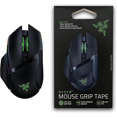 Razer Basilisk Ultimate HyperSpeed Wireless Gaming Mouse + Mouse Grip Tape Bundle