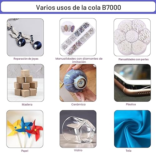 Miniatura 7 de B7000 - Pegamento adhesivo de diamantes de imitación para manualidades, 2 unidades de 3.7 fl oz con 5 bolígrafos de punteo, lápiz de cera y pinzas