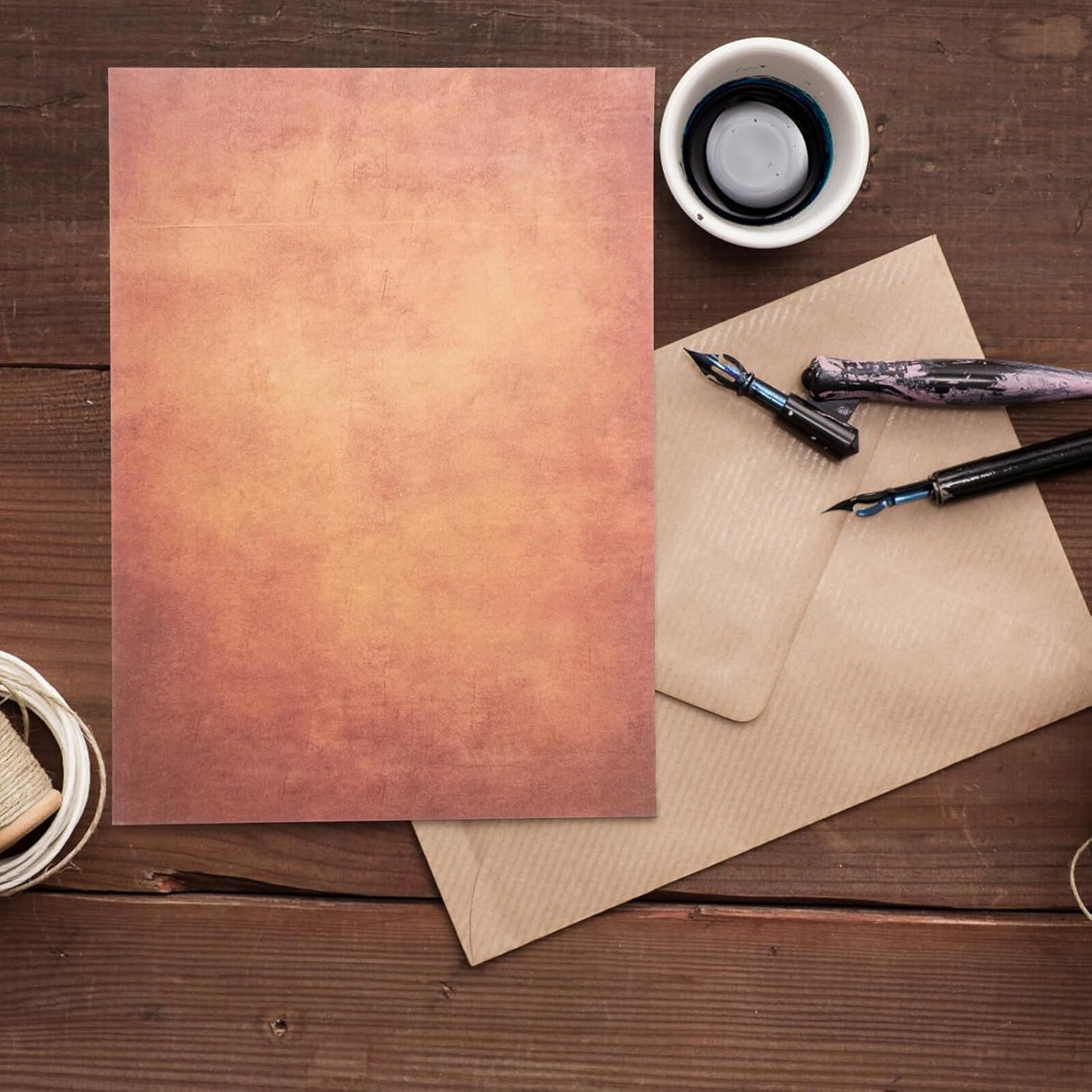 Vintage Writing Paper 100 Sheets Blank Letter Stationery Paper Pack Decorative Retro Style for Handwriting and Letter Writing in Office Or School Use