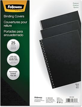 Fellowes Futura Presentation Cover, Letter Size, Black, 25 per Pack 5224901