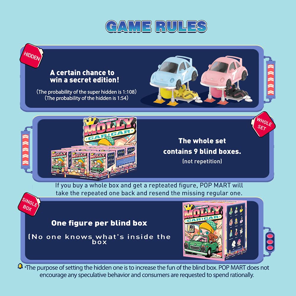 Amazon.co.jp: POP MART Molly Car Car Car Series 3個 ブラインド