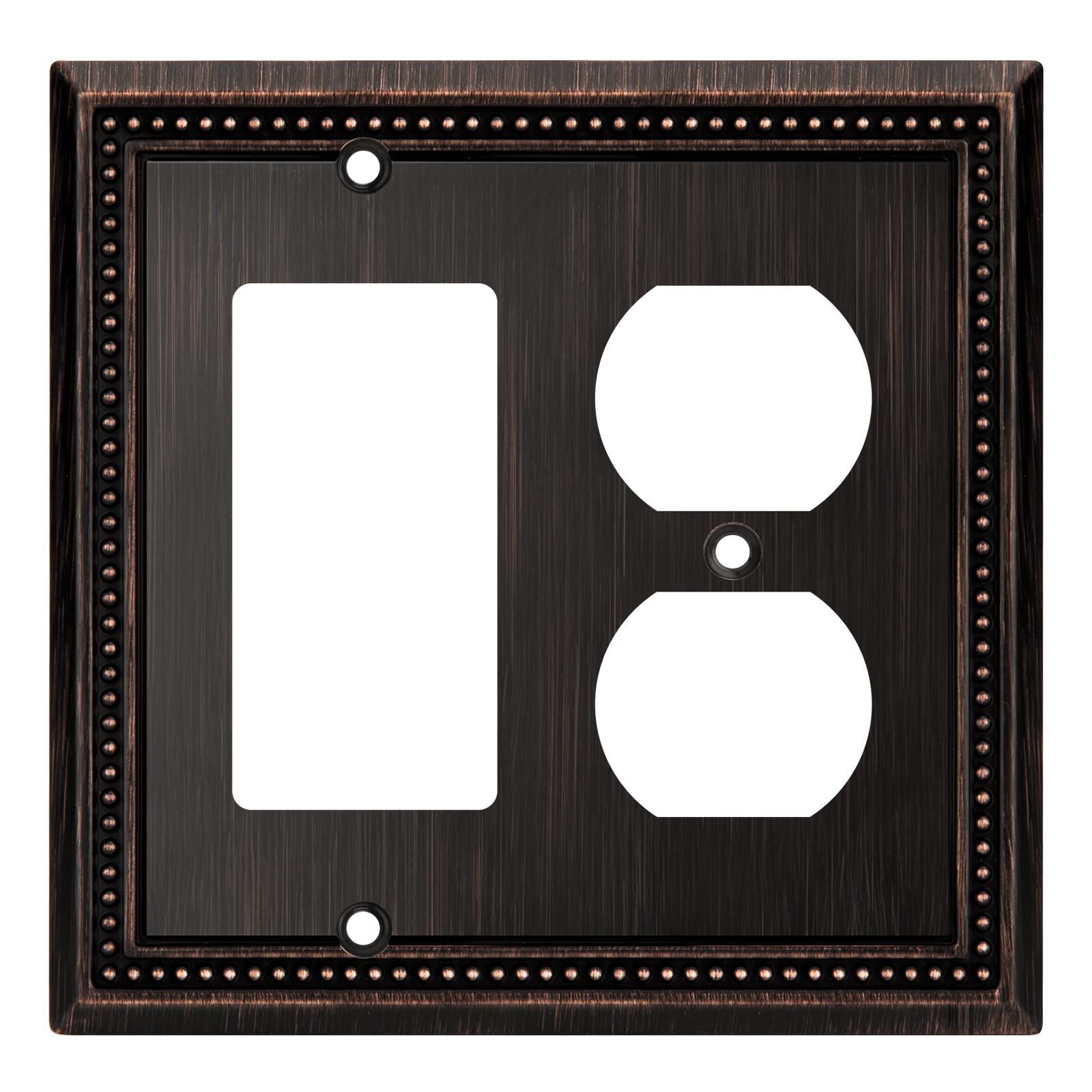 Henne Bery Sunken Pearls Heavy Duty Decorative Wall Plate Switch Plate Outlet Cover (Decorator/Duplex, Aged Bronze)
