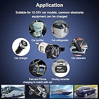 Vista 7 de Enchufe para encendedor de cigarrillos de automóvil DC 12V/24V, toma de corriente de 12 voltios, repuesto para encendedores de cigarrillos y piezas