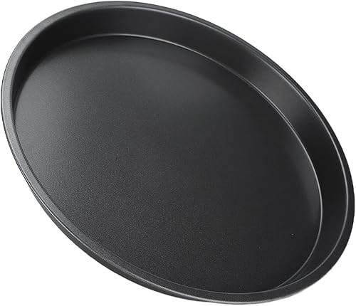 Miniatura 5 de TOPINCN Sartén para pizza, 2 sartenes antiadherentes de acero al carbono grueso para hornear de cocina y panadería (12 pulgadas)