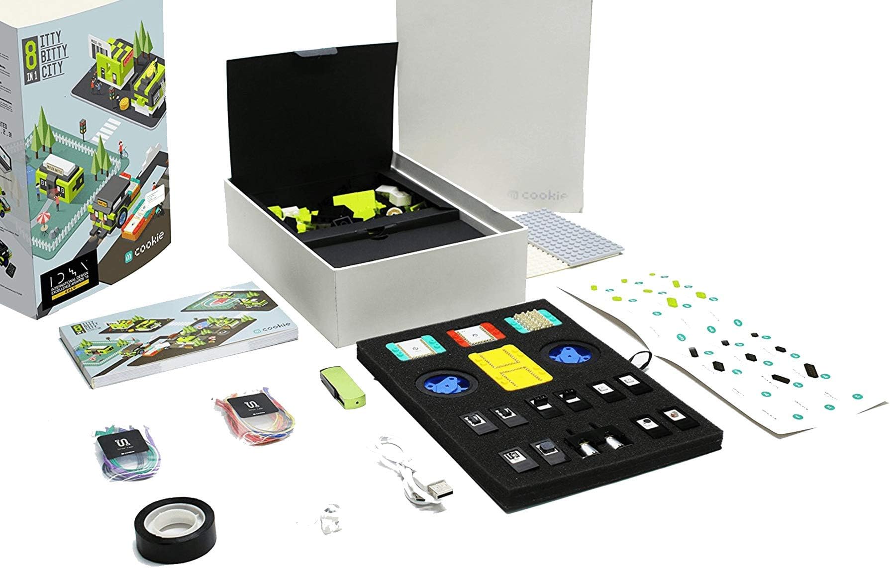 Microduino Itty Bitty City, Educational STEM Toy to Learn Building, Coding and Electronics, 8-in-1 Creativity Project for Kids Aged 10+