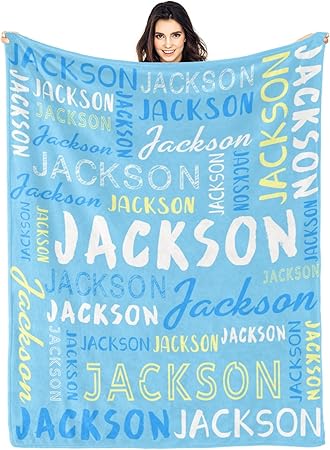 Personalized Name Blanket Customized Baby Blankets for Girls Boys Adults Monogrammed Blankets and Throws Christmas Birthday Mothers Fathers Valentines Day Gift
