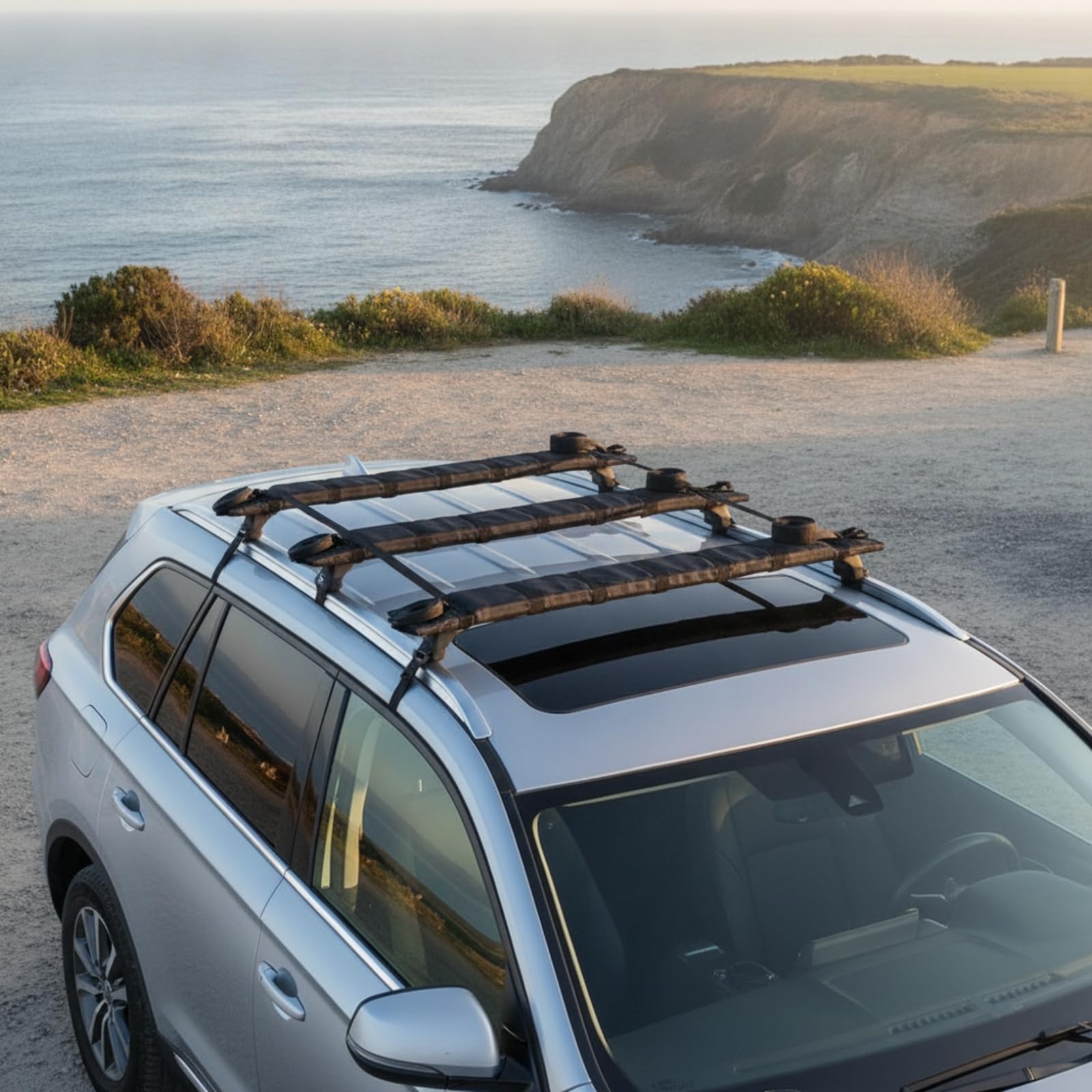 F Fityle Estante para Tabla Coche con Correas de, Portaequipajes De Techo Blando para Tabla De Paddle Surf, Modelo Estándar