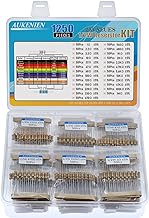 AUKENIEN 25 Values 1250 Pieces 1/2W Kit Resistors Electronica Electricas Carbono Film 5% 1 2.2 3.3 10 22 47 68 100 120 150 220 330 470 560 680 1K 2K 2.2K 4.7 K 5.6K 10K 22K 47K 100K 1M Ohm